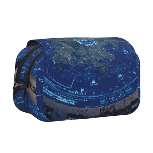 Khkbnb Technology Island Federmäppchen, Federmäppchen, Schreibwaren-Organizer, Kosmetiktasche, Bürobedarf von Khkbnb