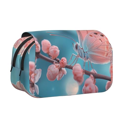 Khkbnb The Butterfly of Spring Federmäppchen, Federmäppchen, Schreibwaren-Organizer, Kosmetiktasche, Bürobedarf von Khkbnb