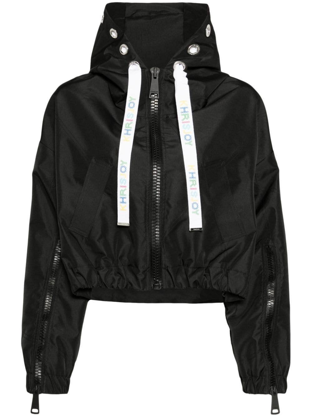 Khrisjoy Cropped-Windbreaker mit Kapuze - Schwarz von Khrisjoy