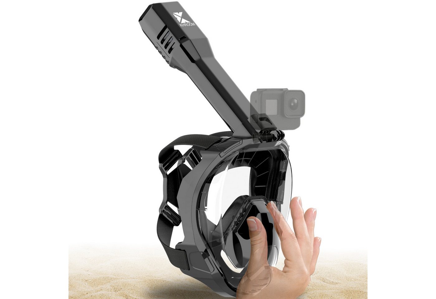 Khroom Taucherbrille Schnorchelmaske für Erwachsene, CO2 sicher, Seaview Pro Plus, (Vollmaske, Vollgesichtsmaske), Integrierter Druckausgleich von Khroom