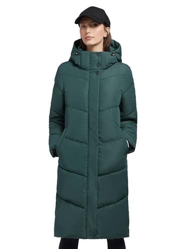 khujo Damen Mantel Steppmantel torino lang Steppjacke warm sportlich mit Kapuze (green, S) von khujo