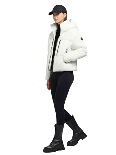 khujo Damenjacke LEXI Steppjacke Winterjacke kurze Loose Fit Jacke mit Kapuze (DE/NL/SE/PL, Alphanumerisch, L, Regular, Kurz, Weiss) von khujo