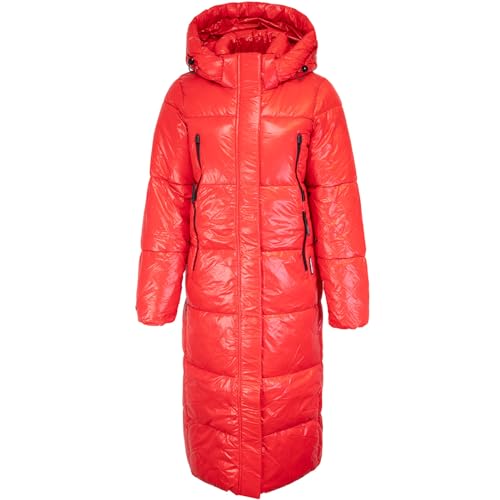 khujo Lucia Shiny Women Jacket Winterjacke Mantel (DE/NL/SE/PL, Alphanumerisch, M, Regular, Regular, RED-PLA) von khujo