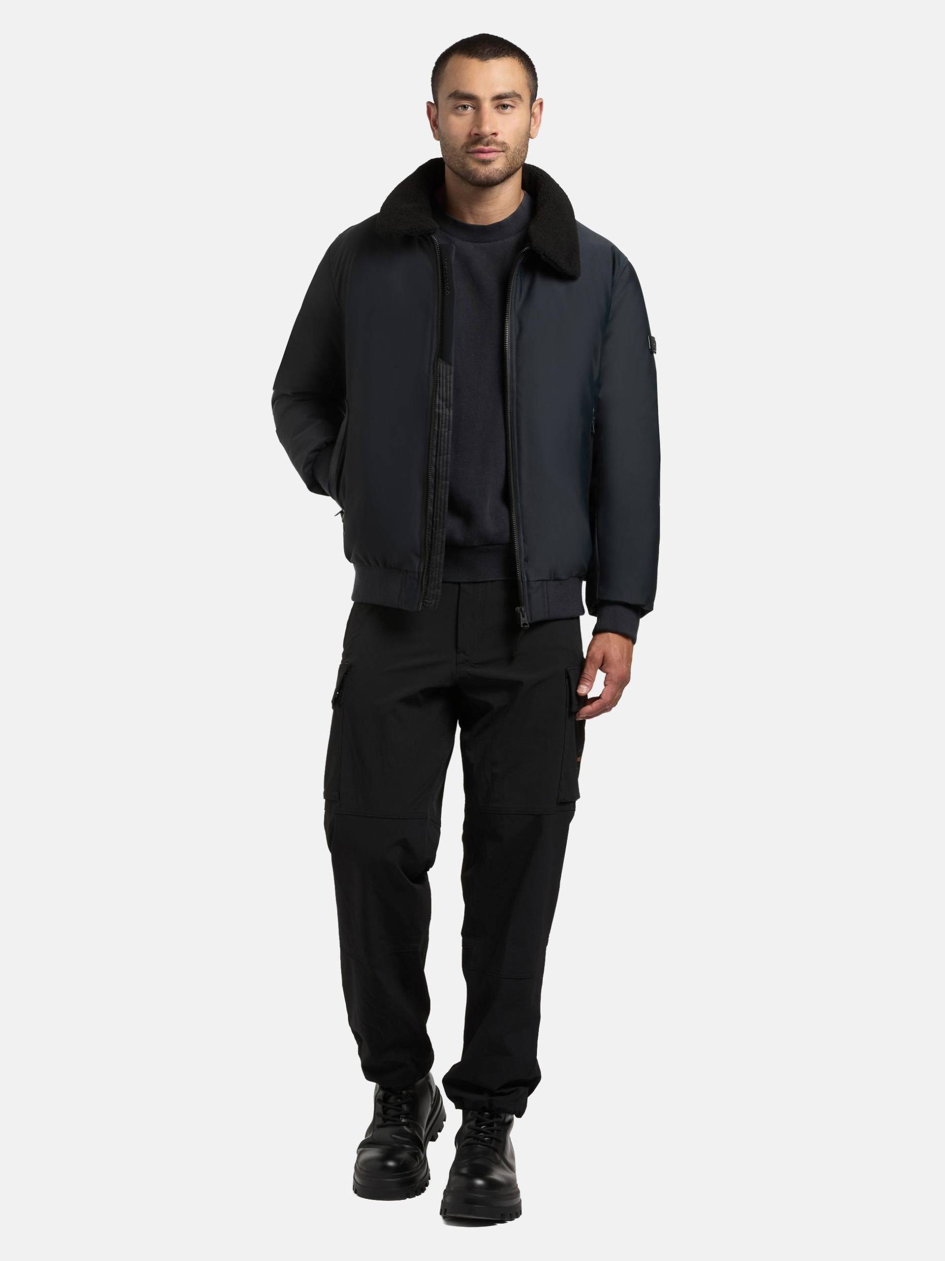 khujo Outdoorjacke "Ginster" ohne Kapuze Herren Winterjacke mit Teddyfleece-Besatz und magnetischen Details von Khujo