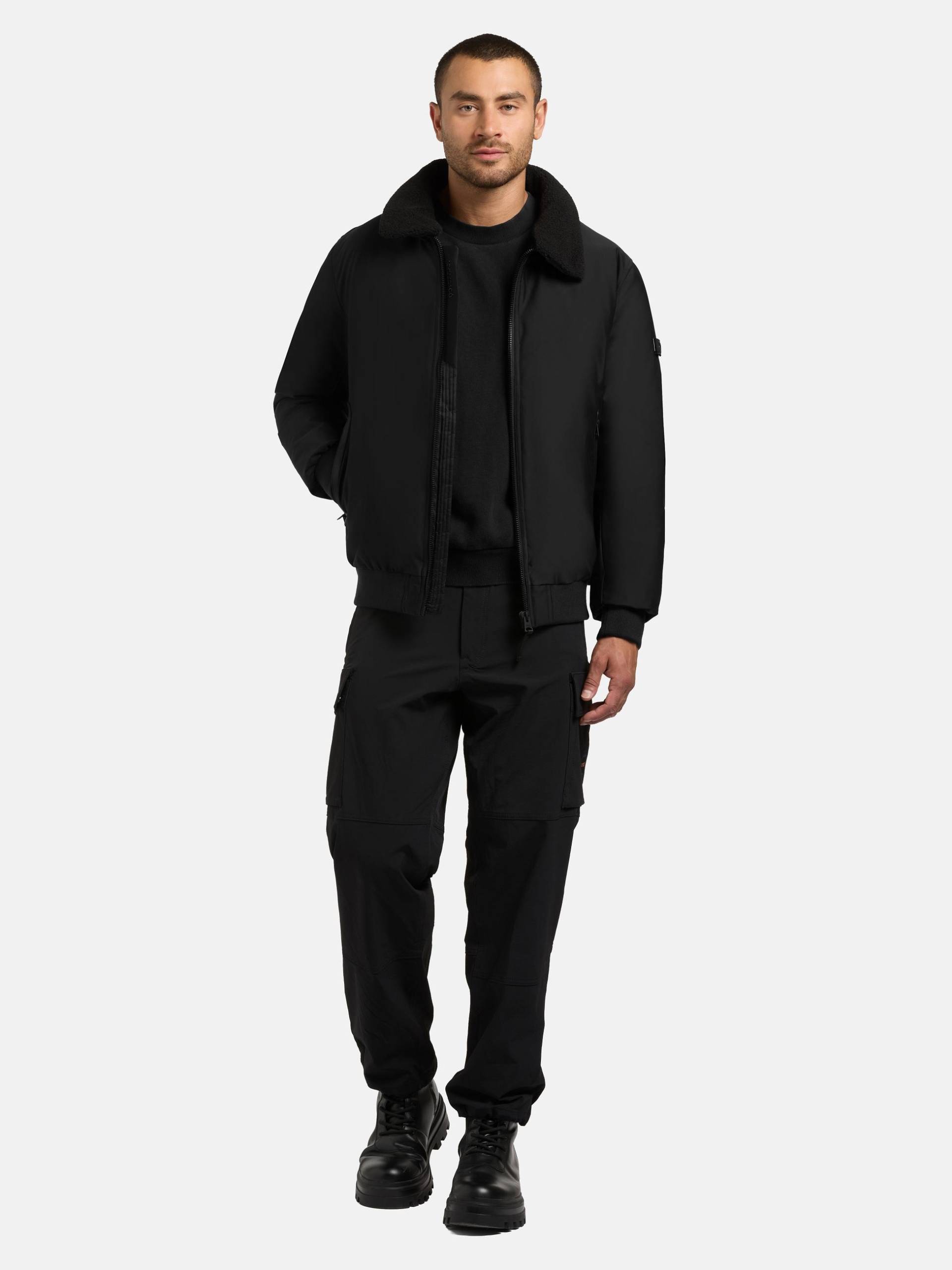 khujo Outdoorjacke "Ginster" ohne Kapuze Herren Winterjacke mit Teddyfleece-Besatz und magnetischen Details von Khujo