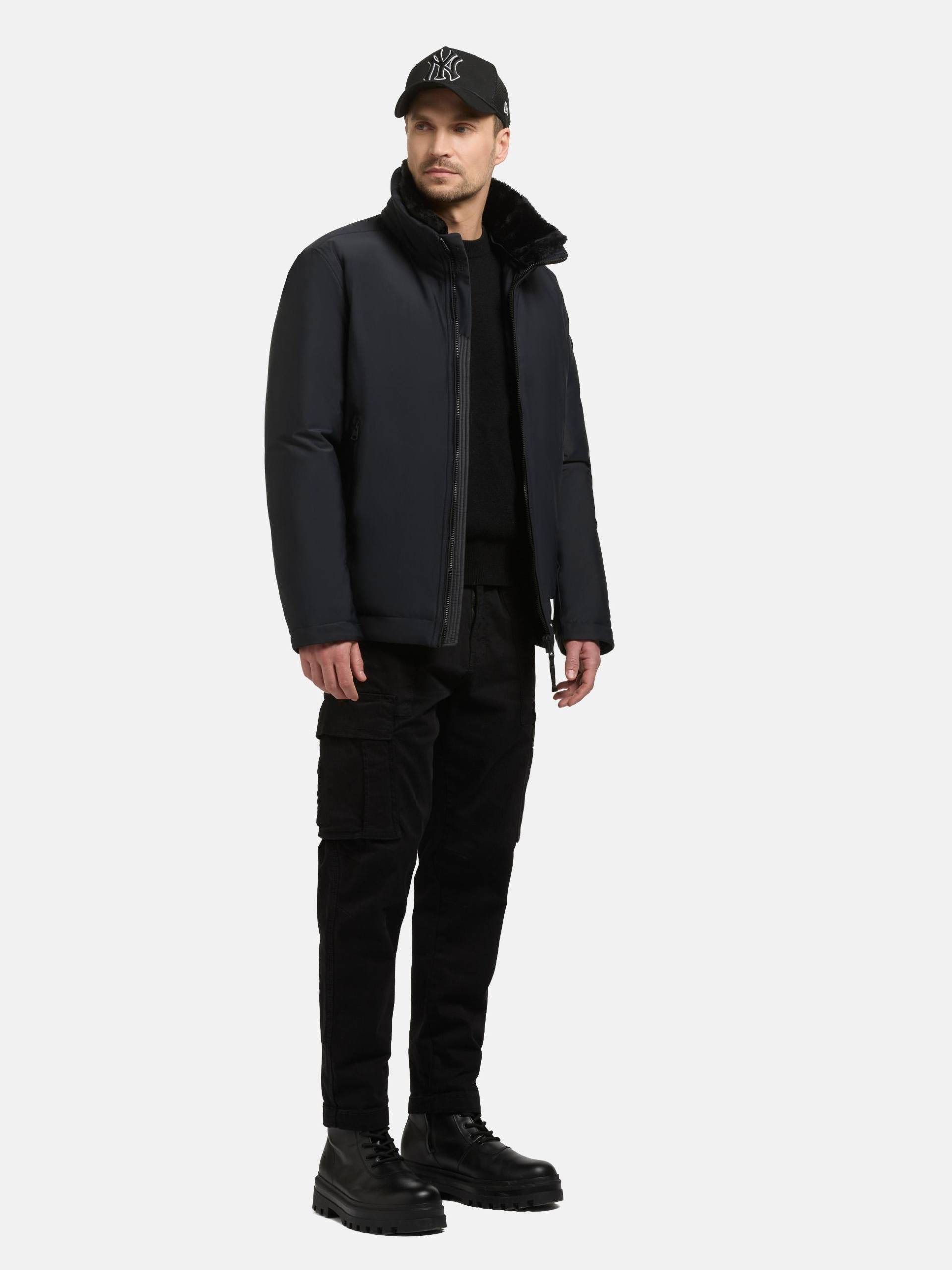 khujo Outdoorjacke "Huey" ohne Kapuze Herren Winterjacke mit abnehmbarem Plüsch-Besatz von Khujo