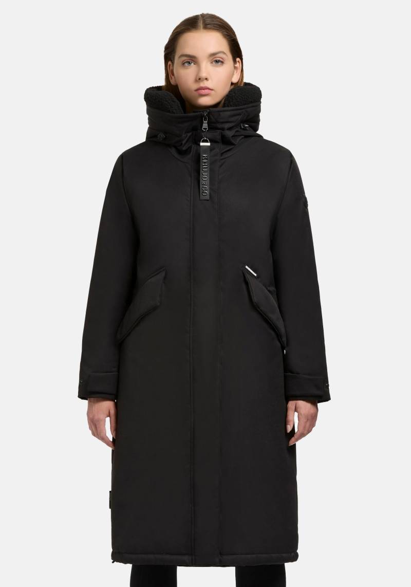 khujo Wintermantel "Agneta-YM" Langer Damen Mantel mit weichem Teddyfleece an der Kapuze von Khujo