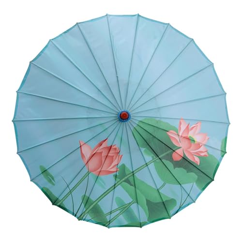 KiBcsLic Chinesischer Regenschirm Aus Geöltem Papier mit Blumendruck für Hochzeiten Und Partys, Style B von KiBcsLic