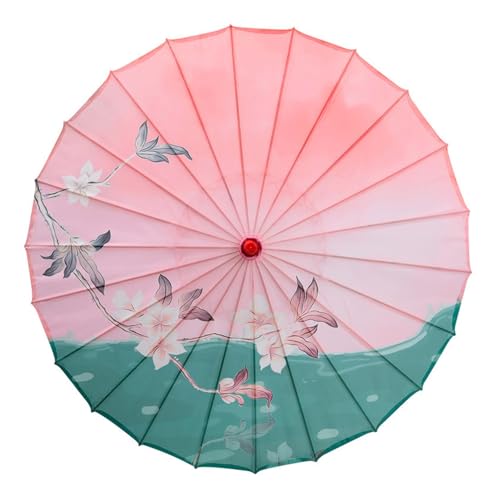 KiBcsLic Chinesischer Regenschirm Aus Geöltem Papier mit Blumendruck für Hochzeiten Und Partys, Style F von KiBcsLic