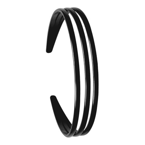 KiBcsLic Damen Stirnband mit Dreireihiger Haarspange, Alltagsaccessoire, Schwarz von KiBcsLic