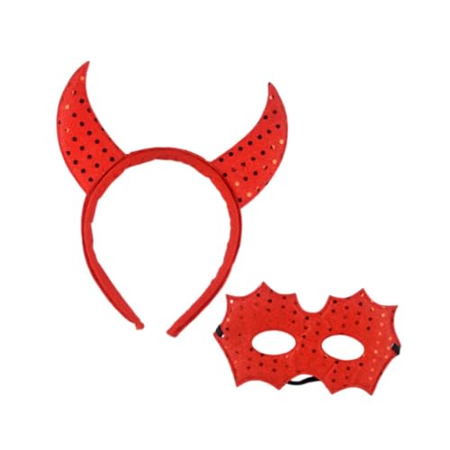 KiBcsLic Halloween-Stirnband, Kopfbedeckung für Bühnenauftritte, Partys, Festivals, Kostüme, Rot von KiBcsLic