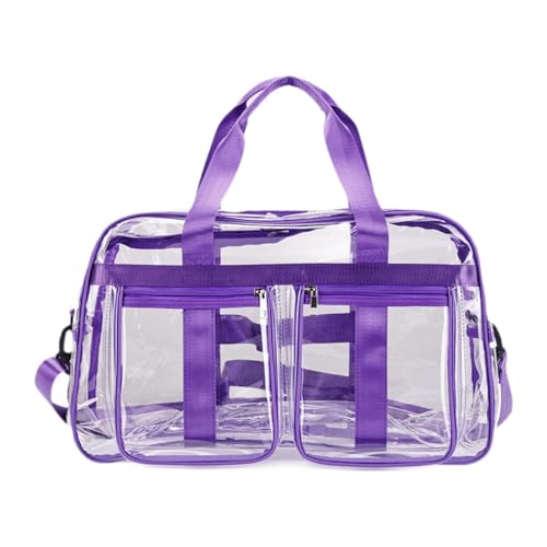 KiBcsLic Klare Schultertasche Aus PVC mit Reißverschluss Und Taschen Wasserdicht Und Geräumig für Shopping Park Und Arbeit, Lila KiBcsLic Klare Schultertasche Aus PVC mit Reißverschluss Und Taschen Wasserdicht Und Geräumig für Shopping Park Und Arbeit, Lila von KiBcsLic