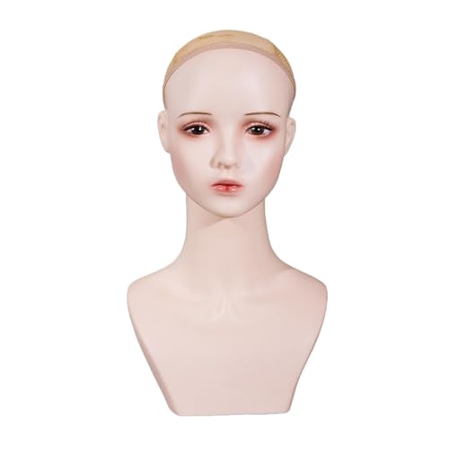 KiBcsLic Mannequinkopf, Gliederpuppenkopf, Büste, Perücke, Präsentationsständer mit Make-up für Ohrringe, Schals KiBcsLic Mannequinkopf, Gliederpuppenkopf, Büste, Perücke, Präsentationsständer mit Make-up für Ohrringe, Schals von KiBcsLic