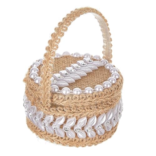 KiBcsLic Ringbox für Die Hochzeit, Ringträgerbox, Brautgeschenkverpackung, Rustikale Ringbox Aus Sackleinen von KiBcsLic