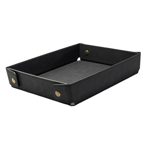 KiBcsLic Valet Tray Catchall Tray Faltbare PU Nachttisch Organizer Schlüssel Lagerung Platte für Kopfhörer Geldbörsen Arbeitsplatte Schlafzimmer, Schwarz KiBcsLic Valet Tray Catchall Tray Faltbare PU Nachttisch Organizer Schlüssel Lagerung Platte für Kopfhörer Geldbörsen Arbeitsplatte Schlafzimmer, Schwarz von KiBcsLic