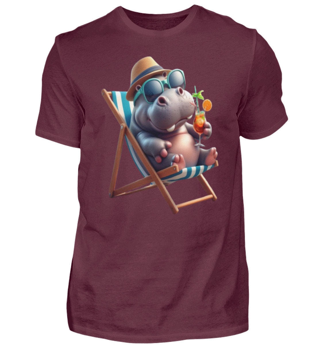 Nilpferd Mit Cocktail - Herren Shirt Nilpferd Mit Cocktail - Herren Shirt von KiDesignAndArts