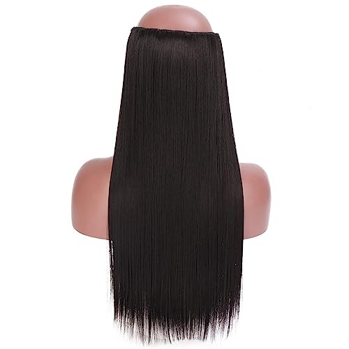 Damen-Perücke, langes, glattes Haar, Ersatzstück, 60 cm, Hochtemperatur-Seidenweiche Perücke Modedekoration (Color : 2, Size : 24 inch) von KiHene