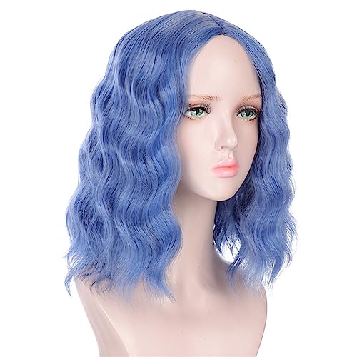 Frauen Perücke kurzes lockiges Haar Bobo Cosplay Damen Perückenkopf Set Hochtemperaturseide Modedekoration (Color : 1, Size : 1) von KiHene