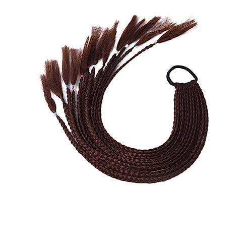 Langer Zopfperücken-Haarring for Frauen, der einfache mehrfarbige Perücken trägt Modedekoration (Color : 4, Size : 1) von KiHene