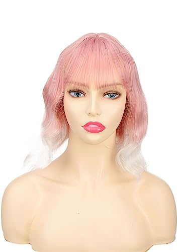 Modische Damen-Perücke, Bobo-Kopf, kurzes lockiges Haar, Kopfset, Hochtemperatur-Seide, flauschig, viele Farben Modedekoration (Color : 16, Size : 1) von KiHene