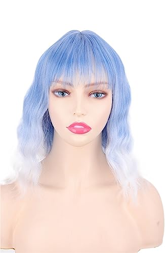 Modische Damen-Perücke, Bobo-Kopf, kurzes lockiges Haar, Kopfset, Hochtemperatur-Seide, flauschig, viele Farben Modedekoration (Color : 17, Size : 1) von KiHene