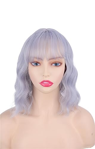 Modische Damen-Perücke, Bobo-Kopf, kurzes lockiges Haar, Kopfset, Hochtemperatur-Seide, flauschig, viele Farben Modedekoration (Color : 7, Size : 1) von KiHene