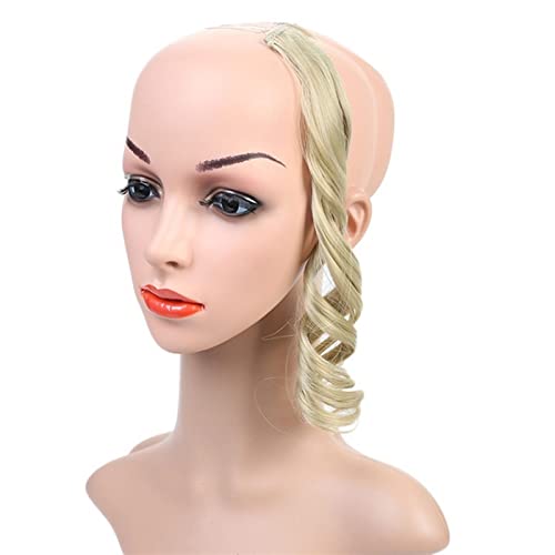 Modische sexy Damen-Perücke, einteilig, einseitig, lockig, Pony, Hochtemperatur-Seide, elastisch, weiches Haar, 30 cm Modedekoration (Color : 1, Size : 1) von KiHene