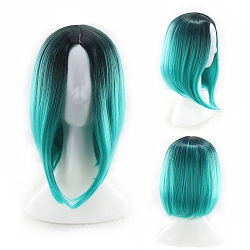 Party-Perücke, Farbverlauf, kurzes, glattes Haar, Bob-Pick-Dye-weibliche Perücke, Cosplay-Perücke, realistisch Modedekoration (Color : 9, Size : 1) von KiHene