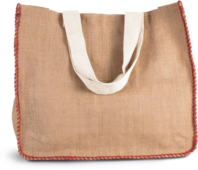 KiMOOD Einkaufsshopper Jutetasche mit Kontrastnähten von KiMOOD