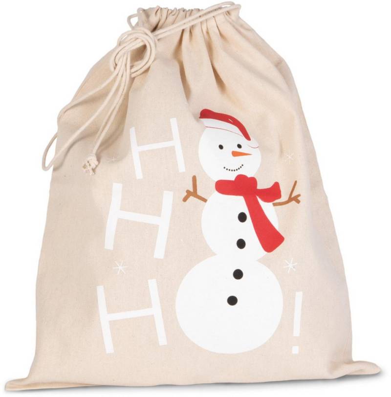 KiMOOD Turnbeutel Baumwolltasche mit Kordelzug und Schneemannmotiv KiMOOD Turnbeutel Baumwolltasche mit Kordelzug und Schneemannmotiv von KiMOOD