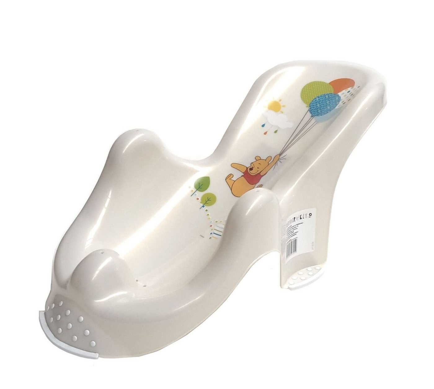 KiNDERWELT Badesitz Anatomischer Babybadesitz Winnie Pooh perlweiß von KiNDERWELT