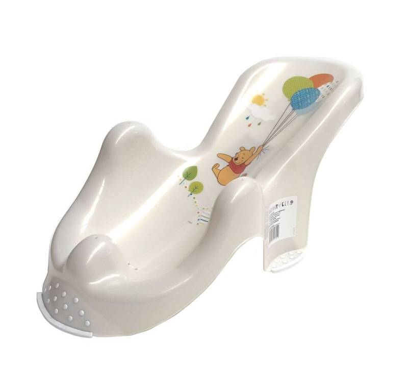 KiNDERWELT Badesitz Anatomischer Babybadesitz Winnie Pooh perlweiß von KiNDERWELT