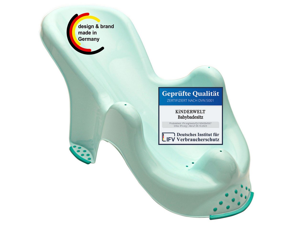 KiNDERWELT Badesitz Premium Babybadesitz aquamarin Baby Badewannensitz von KiNDERWELT