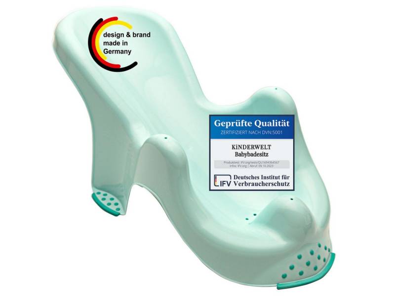 KiNDERWELT Badesitz Premium Babybadesitz aquamarin Baby Badewannensitz von KiNDERWELT