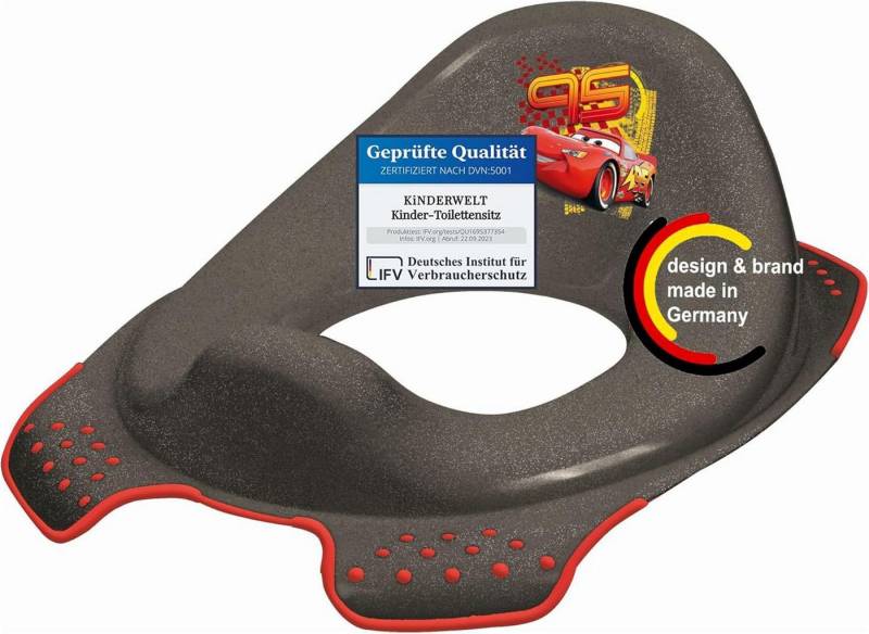 KiNDERWELT Töpfchen Premium Kinder-Toilettensitz Disney Cars metallic für Kinder stabiler, Anti-Rutsch-Funktion von KiNDERWELT