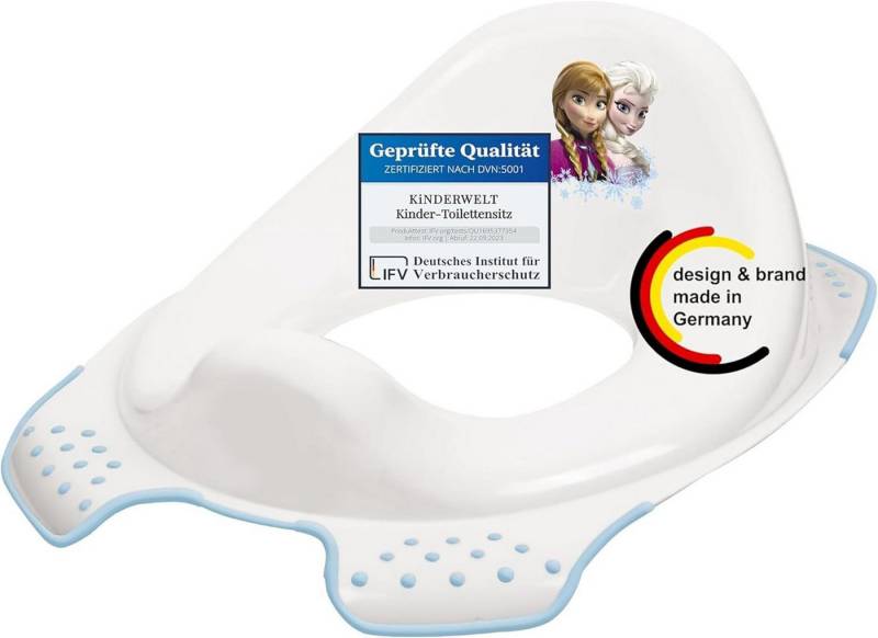 KiNDERWELT Töpfchen Premium Kinder-Toilettensitz Disney Frozen weiß für Kinder stabiler, Anti-Rutsch-Funktion von KiNDERWELT