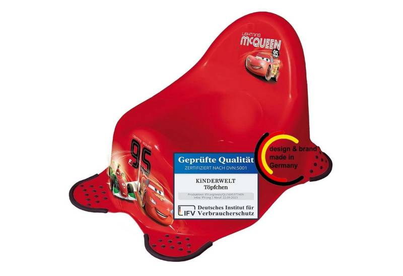 KiNDERWELT Töpfchen Töpfchen Disney Cars rot für Babys und Kinder stabiler Babytopf mit von KiNDERWELT