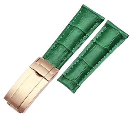 Kiaoeiuyti 20 mm Waden -Uhrenbänder Riemen für Rolex Datejust Day Datum Echtes Kuhlatten -Leder -Gurte Uhrenarmband für Daytona Folding Clasp von Kiaoeiuyti