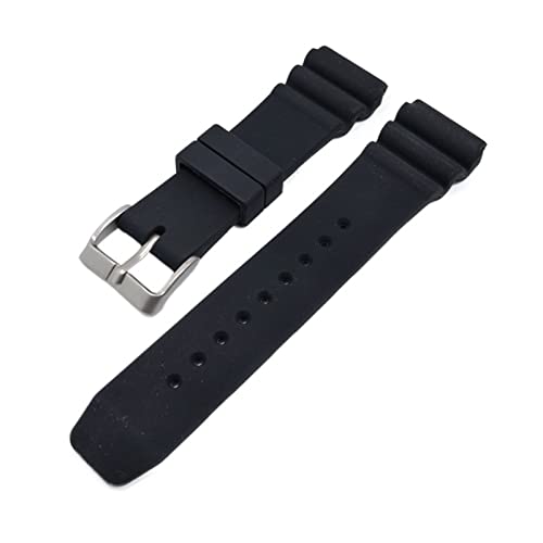Kiaoeiuyti 22mm Tauchwachtband Gummi-Armband Bandgurt wasserdichte Frauen Männer Ersatz Black Schnalle Uhrzubehör Uhrengurt (Farbe: Grey-B, Größe: 22 mm) Interesting life von Kiaoeiuyti