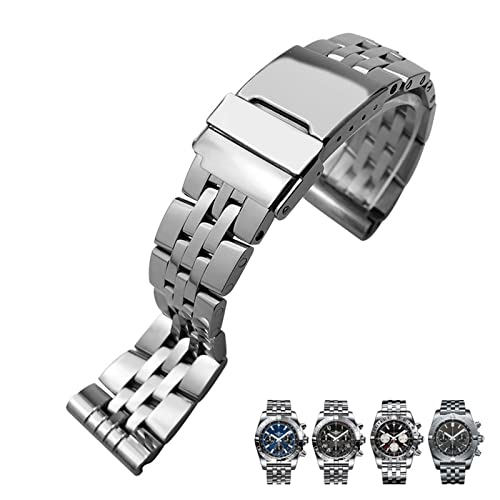 Kiaoeiuyti 316L Edelstahl Uhrengurt für Breitling Premier Avenger Super Ocean 24mm 20 mm 22 mm Handgelenk Armbänder Metall Uhrenbänder Interesting life von Kiaoeiuyti