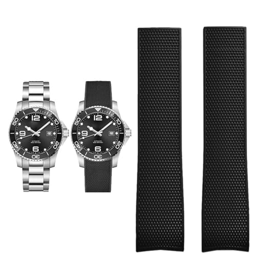 Kiaoeiuyti Accessoires Band für Longines Comas Diving -Serie L37814 L3.781 Mechanische Männer Gummi -Uhrengurt 21mm Armband von Kiaoeiuyti