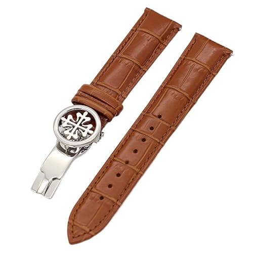 Kiaoeiuyti Echter Leder Uhrengurt 19mm 20mm 22mm Uhrenbandbänder für Patek Philippe Wath Bands mit Edelstahl -Stahl -Verschluss Männern Frauen Frauen Interesting life von Kiaoeiuyti