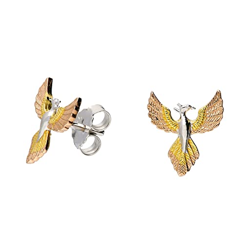 Kiara Jewellery 925 Sterling Silver 2 Tone Gold Plated Phoenix - Phönix Bird Stud Earrings. von Kiara Jewellery