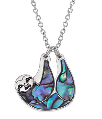 Kiara Jewellery Halskette mit Anhänger Faultier mit grünlichem Paua-Abalone-Muschel auf 45,7 cm langer Kette von Kiara Jewellery