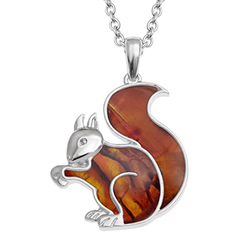 Kiara Jewellery Squirrel - Eichhörnchen Pendant Necklace Inlaid With Natural Brownish Red Paua Abalone Shell on 18" Trace Chain. Anti Tarnish Plating Kiara Jewellery Squirrel - Eichhörnchen Pendant Necklace Inlaid With Natural Brownish Red Paua Abalone Shell on 18" Trace Chain. Anti Tarnish Plating von Kiara Jewellery