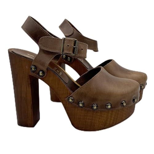 Kiara Shoes Damen-Clogs im schwedischen Stil – Obermaterial aus Leder – Made in Italy – MY462 Taupe (BRAUN, EU Schuhgrößensystem, Erwachsene, Damen, Numerisch, M, 41) von Kiara Shoes