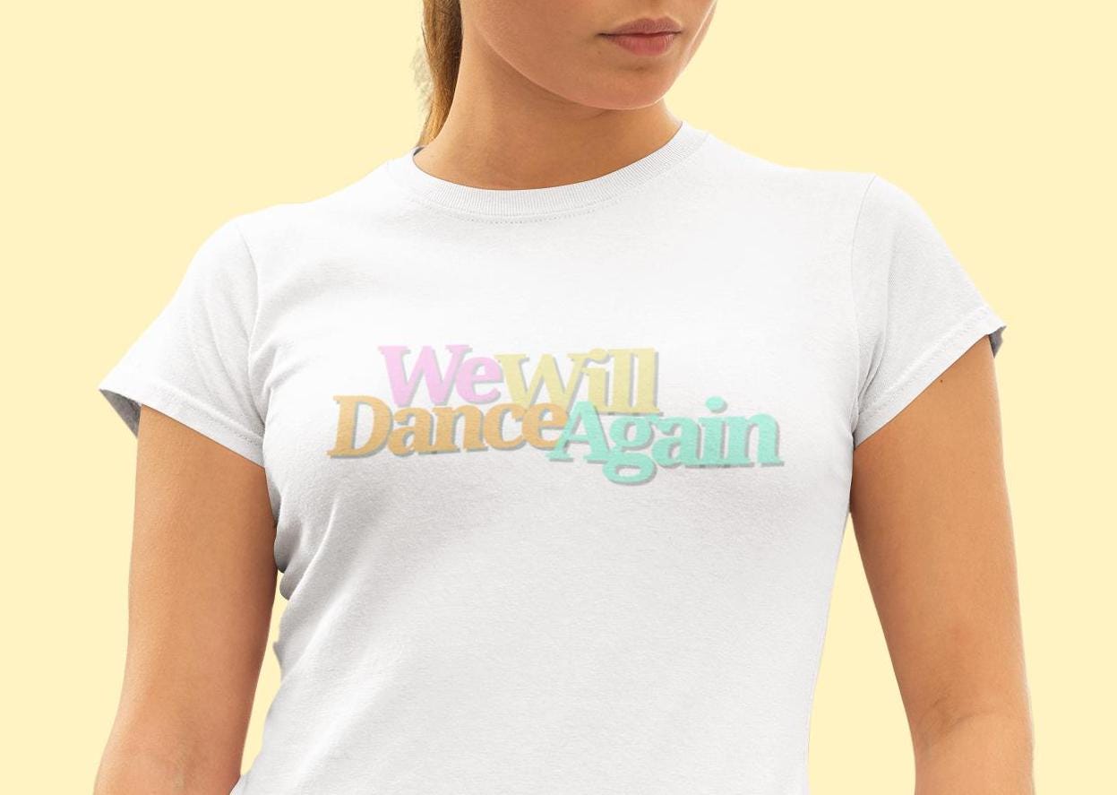 We Will Dance Again Women's T-Shirt, Tribute Shirt For Nova Festival, Spiritual Gift, October 7 Tribute, Summer Comfort Wear von KibbutzNikShop
