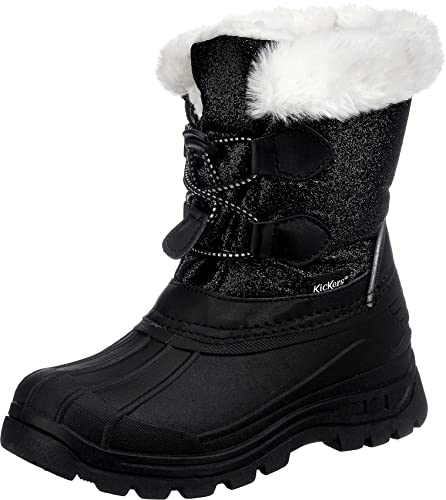 KICKERS Mädchen Sealsnow Schneestiefel, Noir Brillant, 29 EU von Kickers