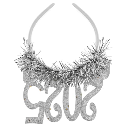 Kichvoe Frohes Neues Jahr-Stirnband 2025 Weihnachts-Stirnband Glitzernde 2025-Feiertags-Haarspange Kopfbedeckung Für Festival-Feiertags-Party-Requisiten von Kichvoe