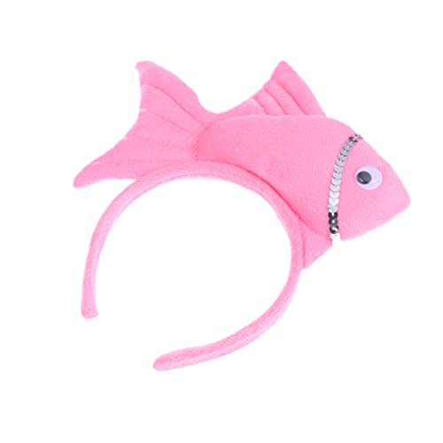 Kichvoe Goldfisch-Kopfschmuck Plüschtier-Stirnbänder Partydekorationen Halloween-Goldfisch-Stirnband Rosa von Kichvoe